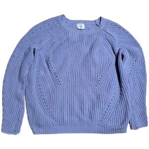Andrea Jovine Diamond Knit Sweater Women's Size Medium Lavender Relaxed Fit